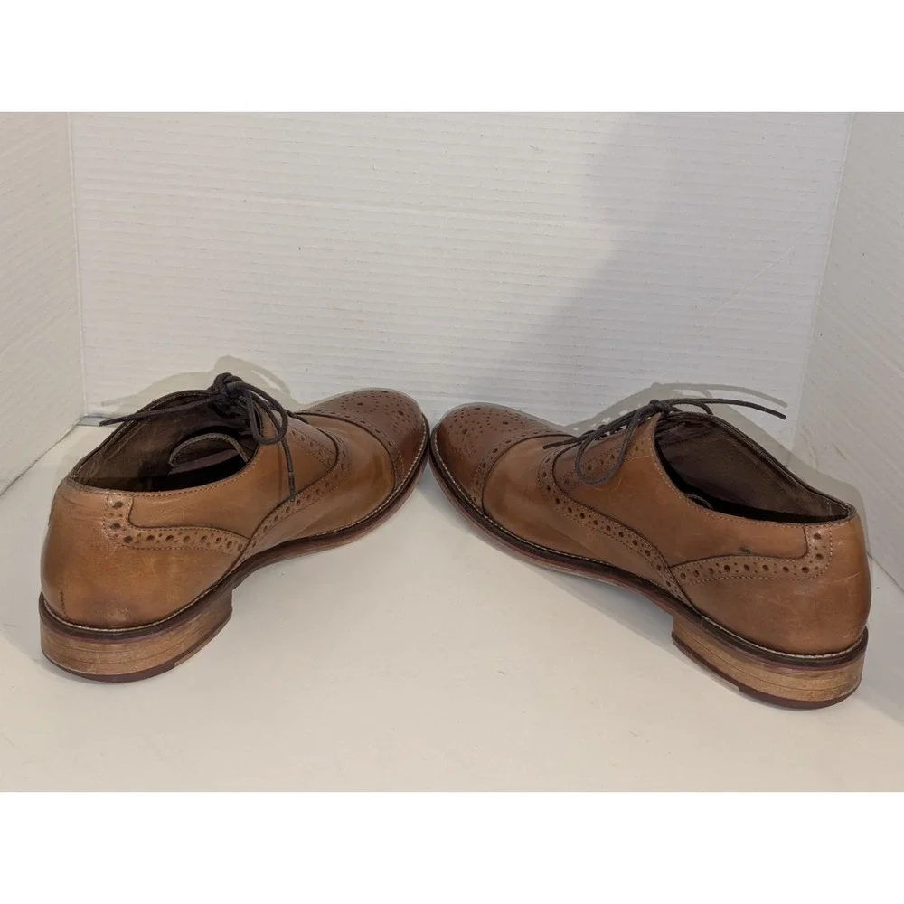 Johnston & Murphy Men's 10.5 Brown‎ Cap Toe Oxford Dress Shoes 20-8682 Leather